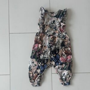 MOLO Fiona Puppy Love Print romper 9m baby girl